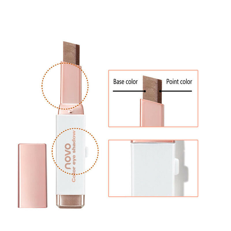 Novo Double Color Eyeshadow Stick Stereo Gradien Shimmer Color Eye Shadow C S4Q2