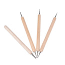 4PCS/set Wood Handle Stainless Steel Modelling Pottery Ceramics Tools For C3 Gw