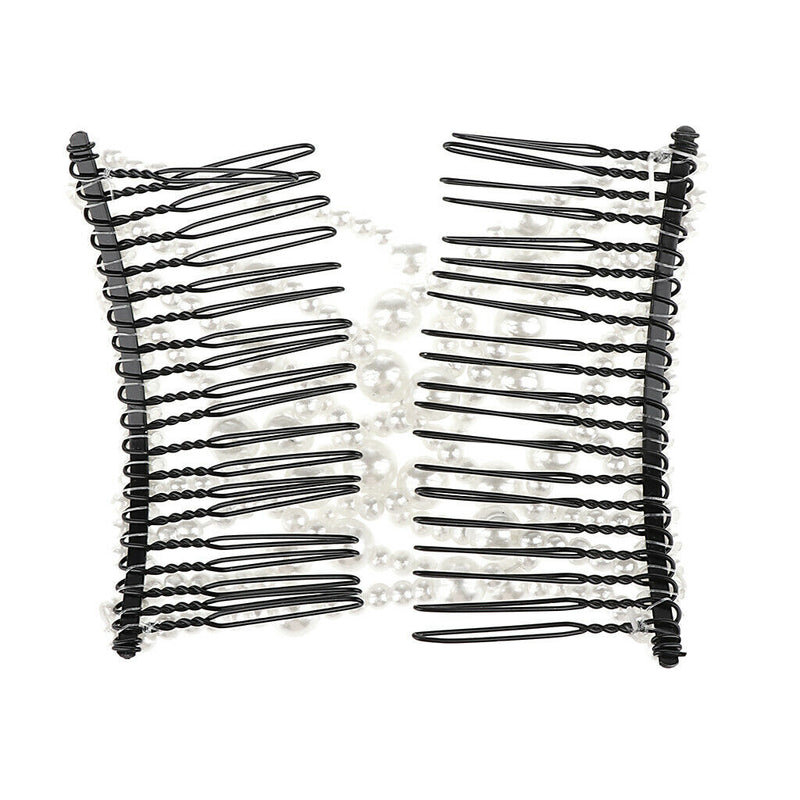 2Pack Double Insert Comb Clip Stretchy Hair Head Comb DIY Hair Styling Tools