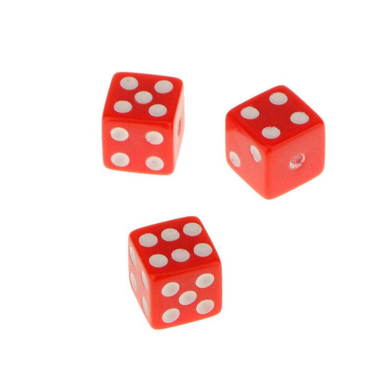 50pcs 12mm Opaque Six Sided Spot Dice Games D6 D&D RPG Wargaming Red