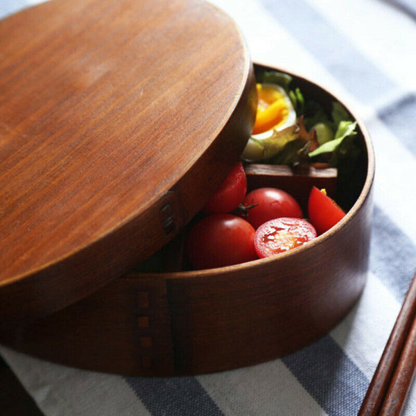Wooden Lunch Boxs Food Containers Japanese Style Bento Lunchbox for Childre L1X7