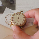 Hot Wooden Rubber Stamp Seal Classic Alarm Clock For Diary Scrapbook Decor  Z