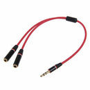 3.5mm Stereo Headphone Audio Male To 2 Female Y Splitter Cable Adapter Plug