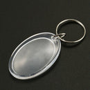 Keychain Detachable Key Ring DIY Oval Blank Photo Frame 3.4 x 5cm U5Y1