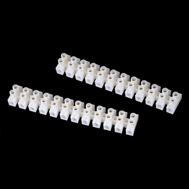 3 Pieces 10Amp 12 Way Barrier Screw Terminal Block Wire Connector Strip 3C