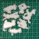 7pcs/set dog Metal Cutting Dies Stencil Scrapbook Cut Embossing Paper DIY Cr-3C