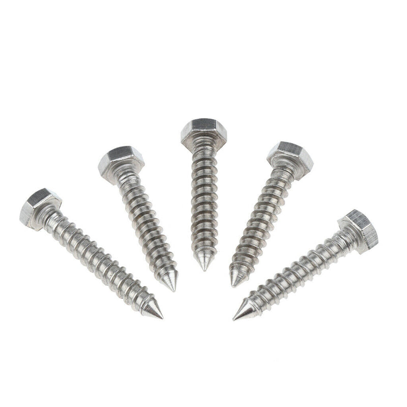 5 Pieces M6 Stainless Hexagon Hex Head Self Tapping Screws Hardware M6 x 35