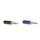 Black+Blue 3.5mm 4 Pole Male Plug Socket Cable Connector Headsets Audio Jack