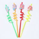 4pcs Reusable PVC Drinking Straws Cute Mermaid Straws Hawaii Party Table Deco TE