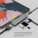 USB C Hub for iPad Pro 2018 Type-C to 4K HDMI Adapter SD/TF Card Reader 3.5