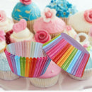 100 Pack Rainbow Color Muffins Cupcakes Wraps Cases - DIY Baking Accessories for