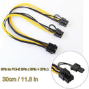 PCIe 8pin to Dual 8-pin 2x(6+2pin) Splitter Extension Cable Power Cable 30cm