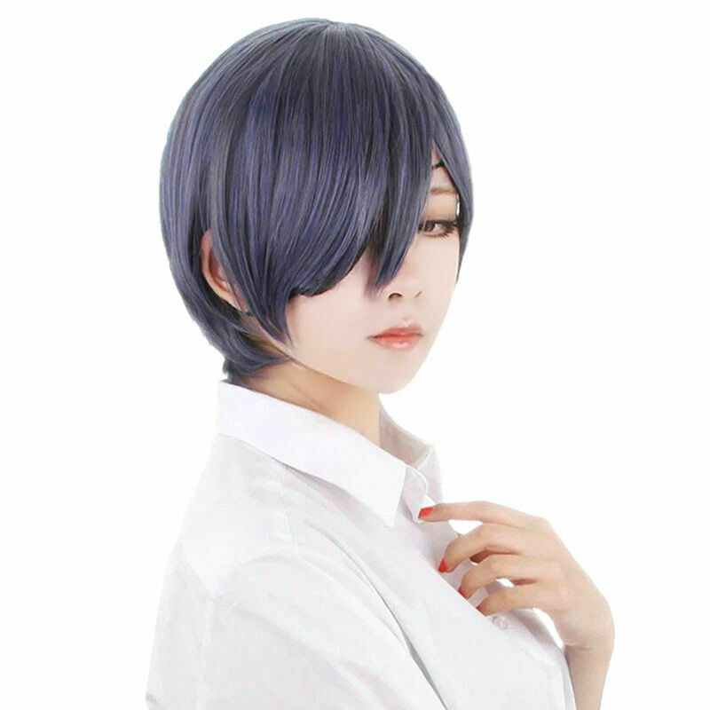 Black Fashion Butler Ciel Phantomhive Short Blue Gray Costume Wig Anime Cos L9E6