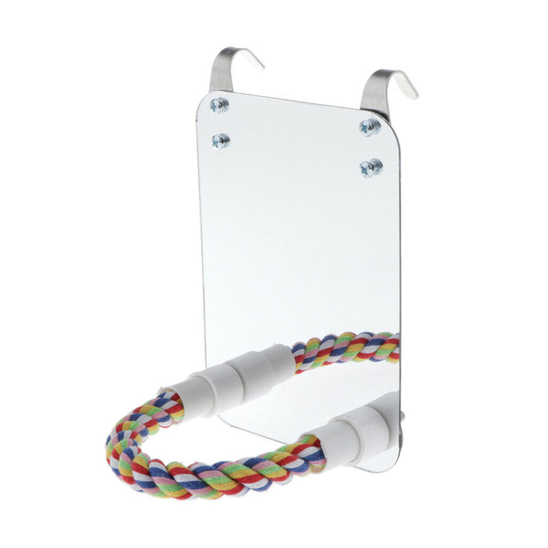 Bird Mirror with Perch Stand, Provide Your Pet Bird a Phisical & Mental Training