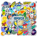 50Pcs Cartoon Space Planet Stickers Laptop Luggage Guitar Skateboard Decals BX