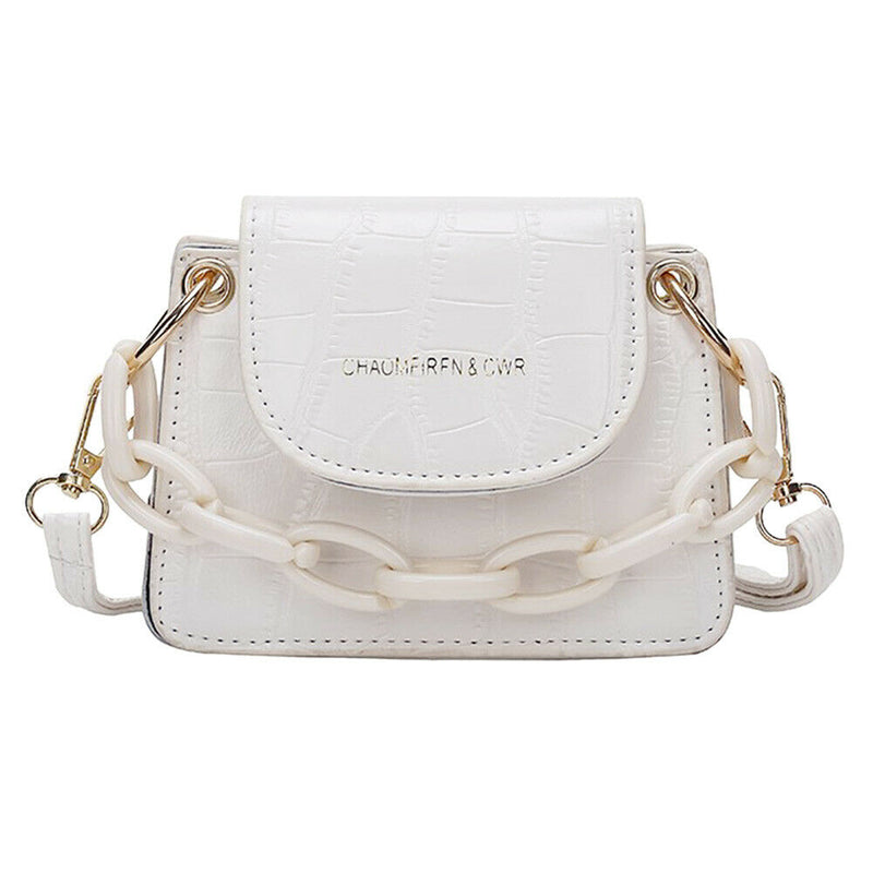 Women Mini Totes PU Solid Shoulder Money Bag Messenger Handbags (Beige)