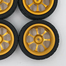 4pcs Tires Wheel Rims Set fits WLTOYS 144001 1:14 A959 A969 RC Truck Golden