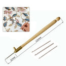 1pc Wooden French Embroidery Needles Tambour Crochet Hook with 3 NeedlesFT