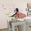 Self-adhesive Butterfly Girl Wall Stickers Removable Decals Bedroom Decor A