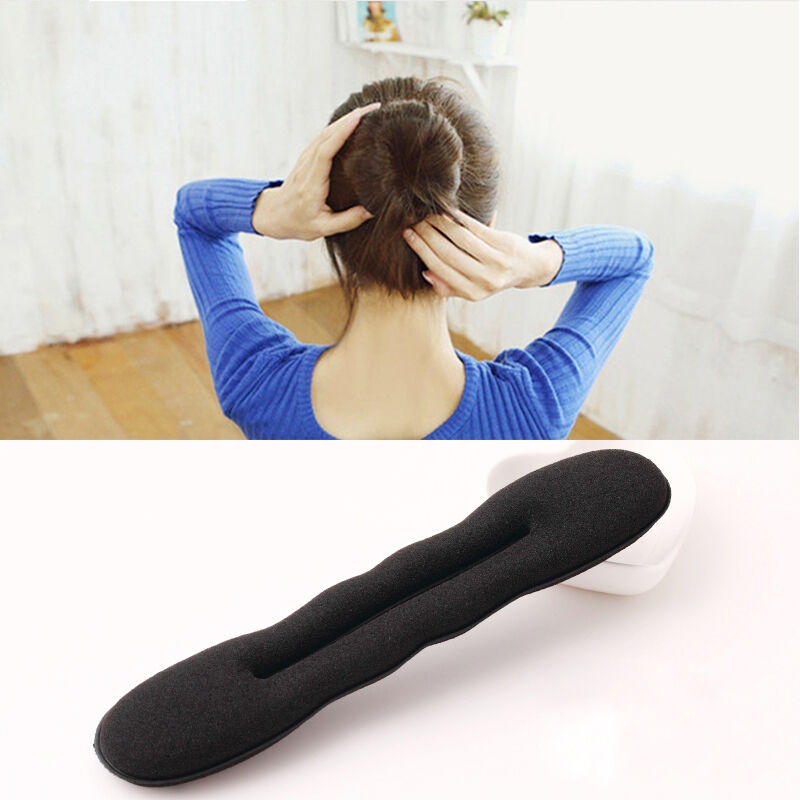 2Pcs Magic Sponge Hair Styling Bun Maker Twist Curler Tool Clip Donut Style.New
