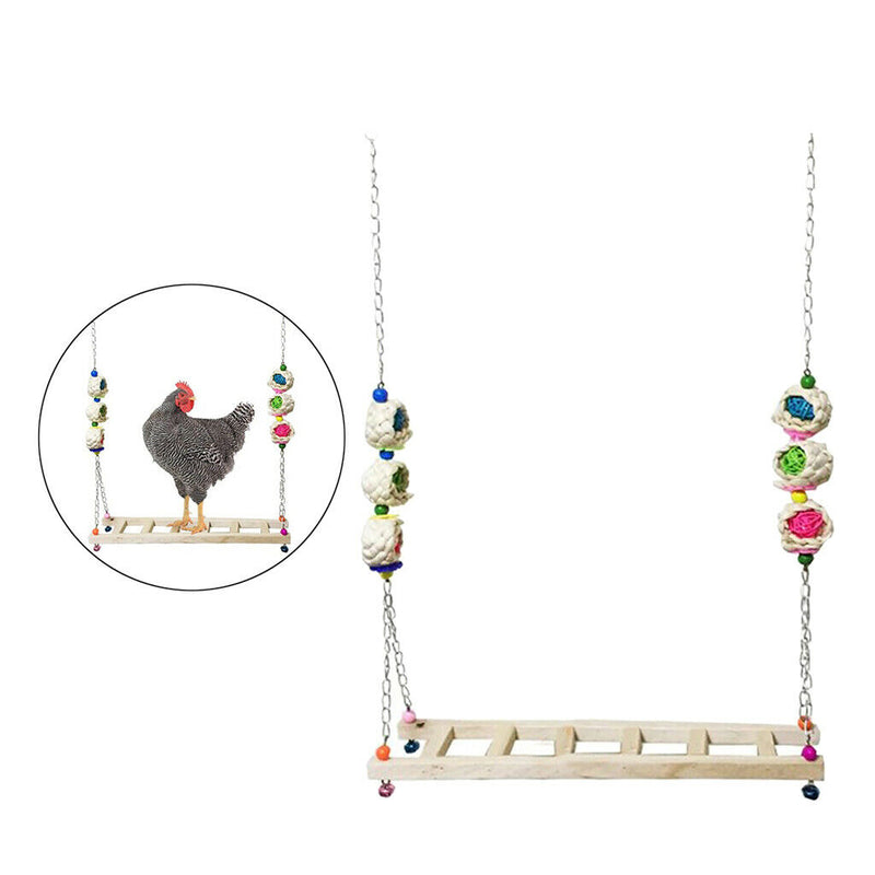 2pcs Chicken Ladder Swing Wooden Perch Stand for Chicken Large Birds Canary