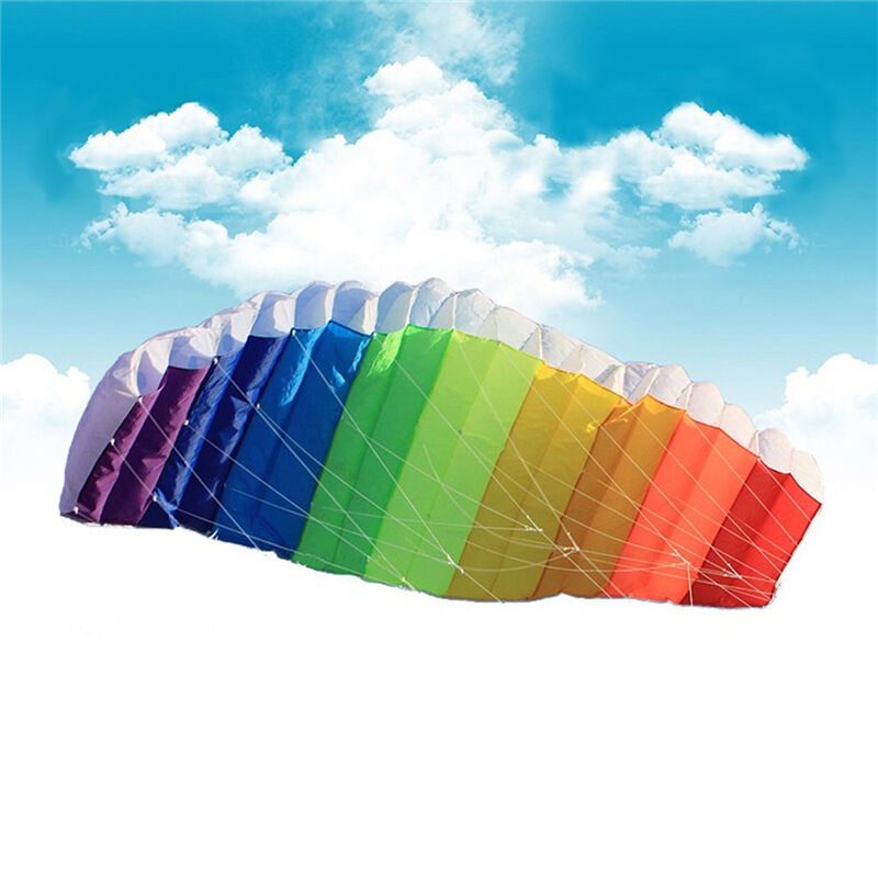 Rainbow Sports Beach Kite Power Dual  Stunt Parafoil Parachute For BeginnerSEAU