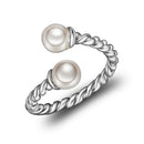 1 Pair Elegant Style Adjustable Feathers Rings Base DIY Setting Women Rings