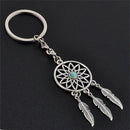 Metal Key Chain Ring Feather Tassels Dream Catcher Keyring Keychain NTBX