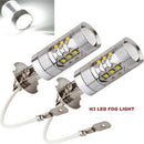 Super Bright H3 80W 6000K Halogen LED Chips Headlight Bulbs Conversion Kit Lamps