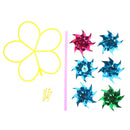 6 Wheel Colorful Plastic Sequins Windmill Whirligig Wind Spinner Yard Decor M&O