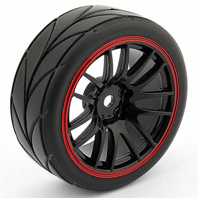 4pcs 12mm Hub Wheel Rims & Rubber Tires For RC 1/10 On-Road Touring Drift C C9X2