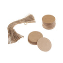 100 Round Kraft Paper Hang Tags Label Wedding Birthday Gift Card with String LJ