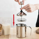 Manual Milk French Press Coffee Maker Stainless Steel Hand Pump Milk Foamer G7A8
