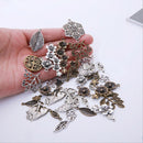 100Pcs Mix Style Leafs Flowers Connector Charms Pendant DIY Jewelry Making G Ew