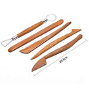 5pcs Wooden Pottery Ceramics Clay Sculpture Wax Tools Set DIY Shaper