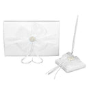 Lace Guestbook Pen Pen Holder for Wedding - White
