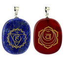 2pcs Lapis Lazuli Red Agate Natural Stone Necklace Pendants D