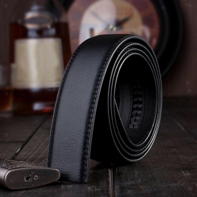 Men's Black PU Leather Replacement Belt Dress Belt without Buckle 35mm