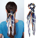 Retro Print Ribbon Hair Rope Women Ponytail Elastic Rubber Band (Style 4) A