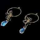 Crystal Water Drop Ring Earrings Are Not Easy To Fall Off, Flowers, Ladies,