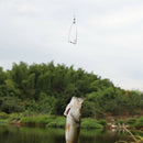 10x Stainless Steel Fishhook Automatic Device Trap Fishing Hook Tool Acces EZQ