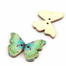100X Lots Butterfly Shaped Wooden Button for DIY Sewing Scrapbooking Craft