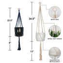 Macrame Plant Hanger, 4Packs Hanging Plant Holders Indoor Outdoor Wall Hang