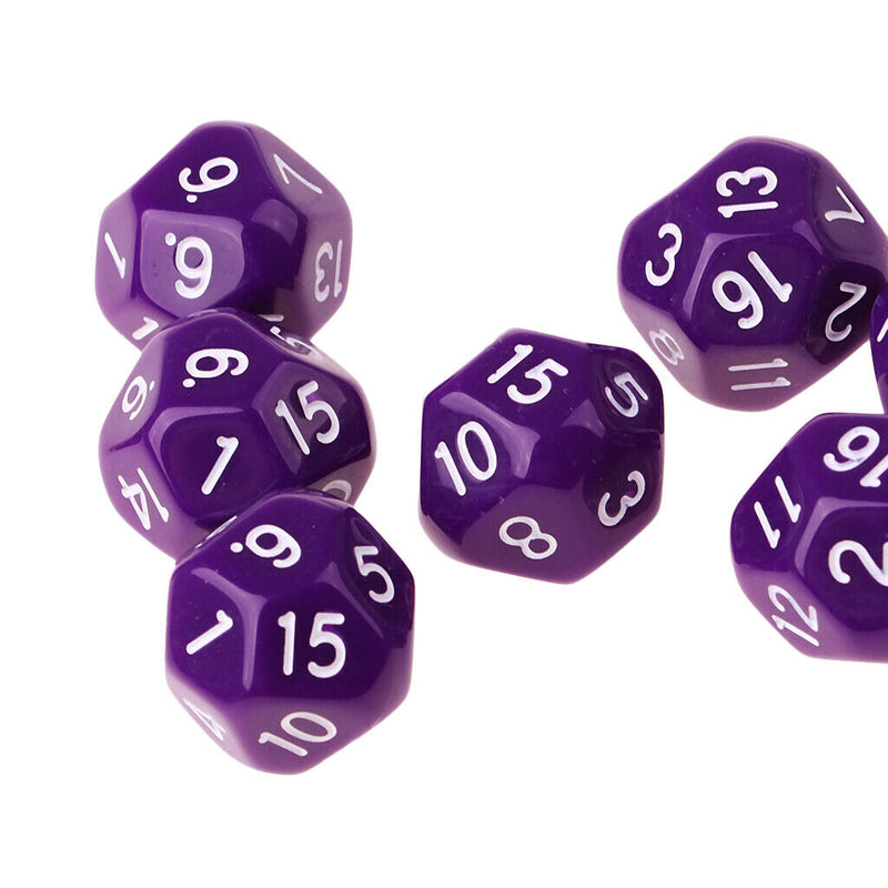 10pcs/set Polyhedral D16 Dice for DND RPG MTG Role Playing Board Game Purple