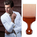 Wide Teeth Afro Hair Fork Comb Unisex Hairstyle Curly Insert Brush (Brown)