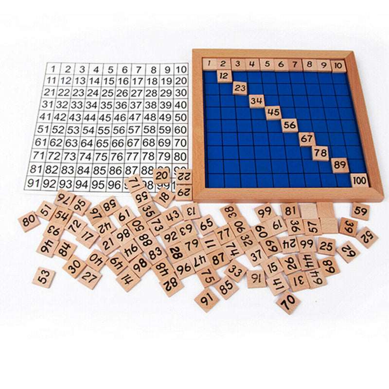 Montessori Hundred Board 1-100 Consecutive Numbers Educational Wooden Toys