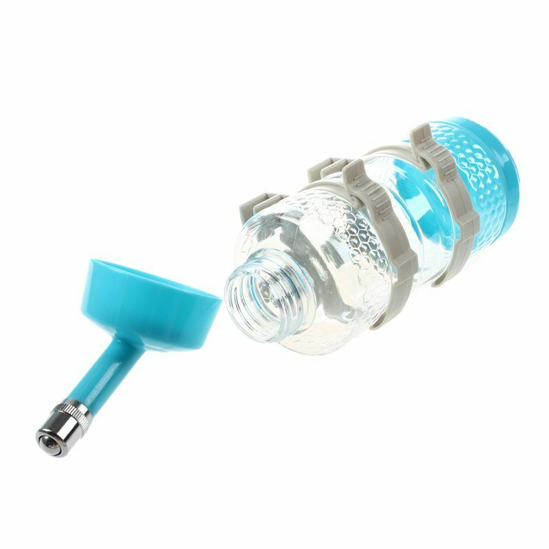 Pet Dog Water Drinker Dispenser Food Feeder Dish Bowl Bottle Blue