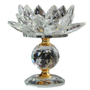 Glass Block Lotus Flower Metal Candle Holders Feng Shui Home Decor Big Teal R4D6
