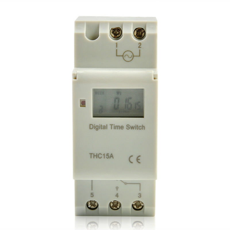 Digital LCD DIN Programmable Weekly Rail Timer AC 220V 16A Time Relay Switch NC