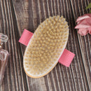 Natural Bristle Shower Body Brush Spa Bath Back Wooden Scrubber without Han  Bj
